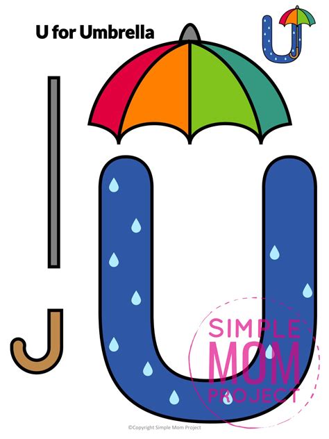 Umbrella Craft Template Letter U