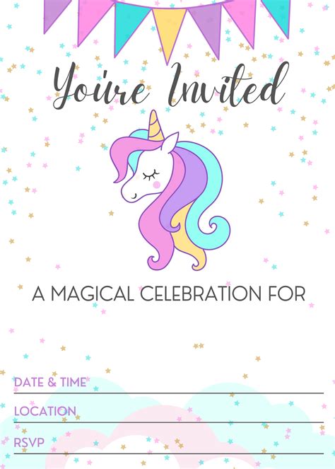 Unicorn Celebration Invitation