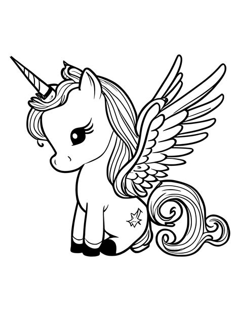 Unicorn coloring page 4