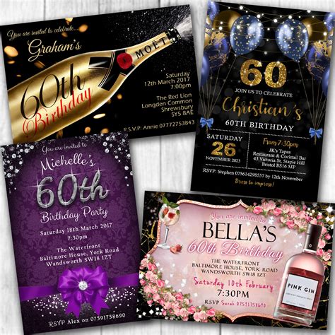 Unique 60th birthday invitations