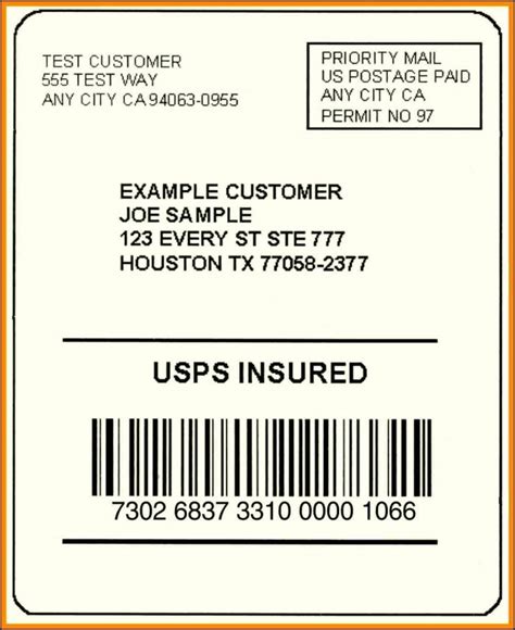 UPS Label Template