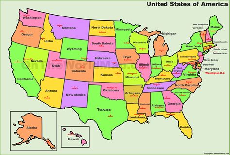 US Map with State Capitals