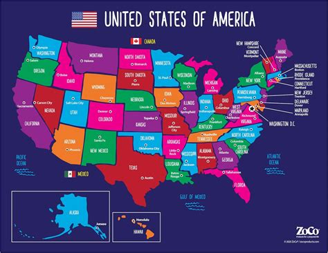 USA Map with Capitals for Education