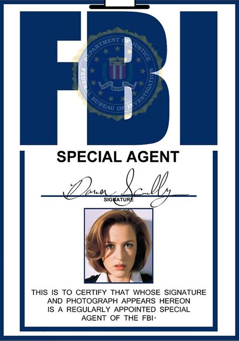 Uses for Scully FBI Badge Template