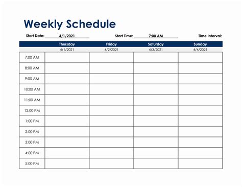 Using a 3 Week Schedule Template Effectively