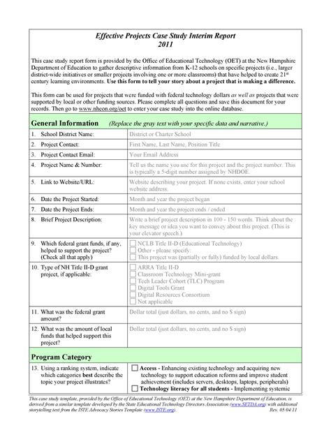 Using a Case Study Template