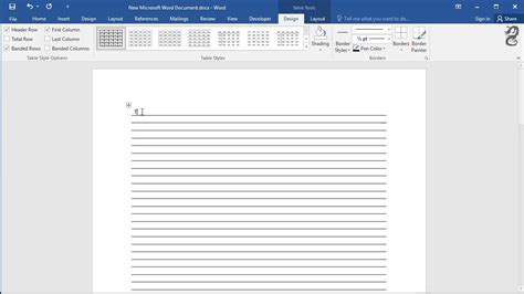 Using Microsoft Word lined paper template