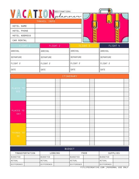 Vacation Planner Template