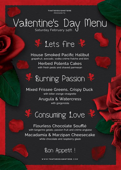 Valentine's Day menu template 2