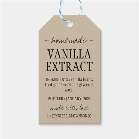 Vanilla Gift Labels