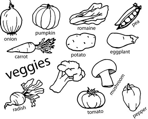 Vegetable coloring pages