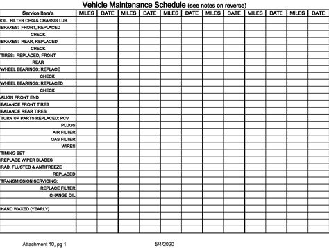 Vehicle Maintenance Log