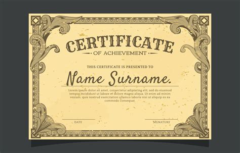 Vintage Certificate Template