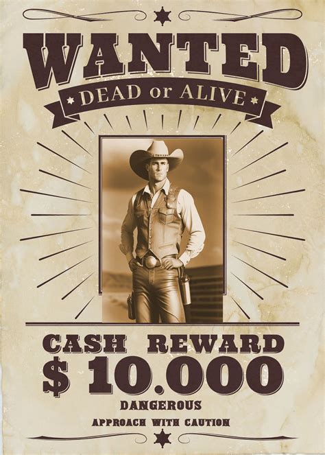 Vintage Fugitive Wanted Poster