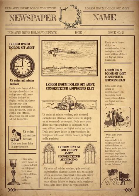 vintage newspaper templates applications