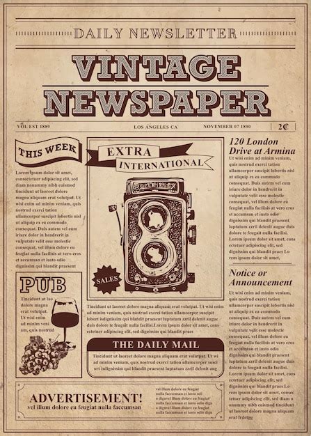 Vintage Newspaper Templates Image 4