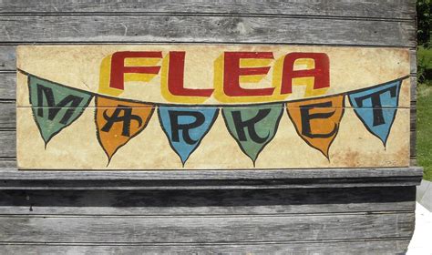 Vintage-style flea market sign