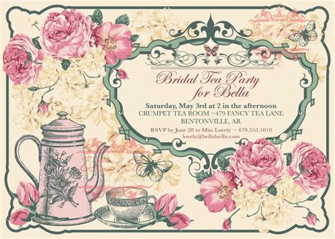 Vintage Tea Party Invitations