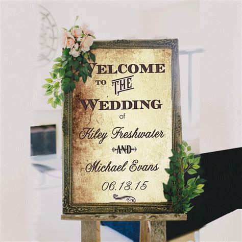 Vintage Wedding Sign Templates