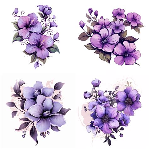 Violet flower designs