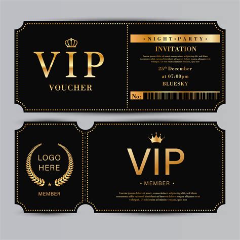 VIP ticket templates