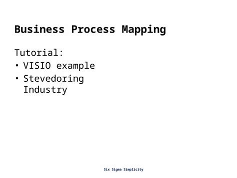 Visio Mapping Simplicity