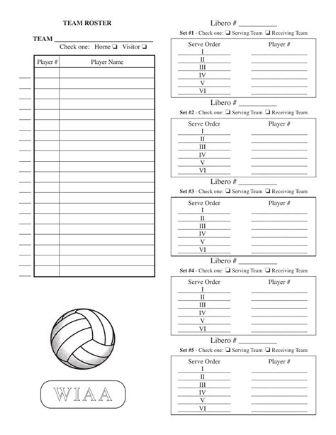 Volleyball Lineup Sheets Example