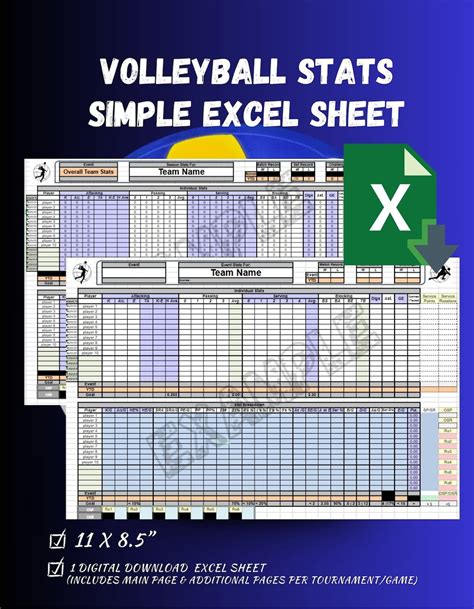 Volleyball stats template