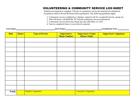 Best practices for volunteer log sheets