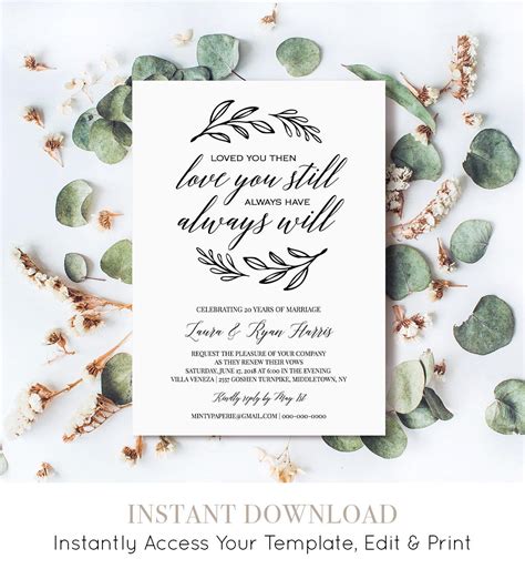 Vow renewal invitations wording