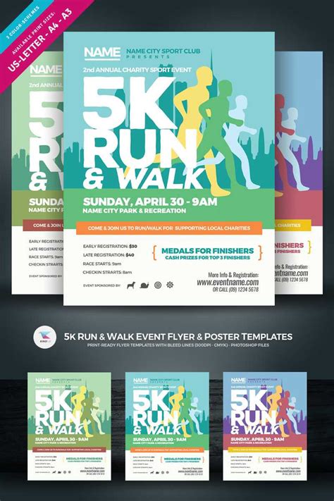 Walking event race bib template