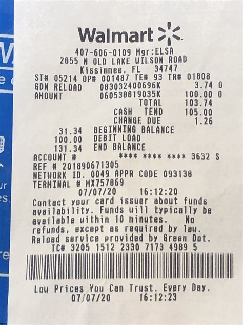 Walmart Receipt Templates Gallery 6