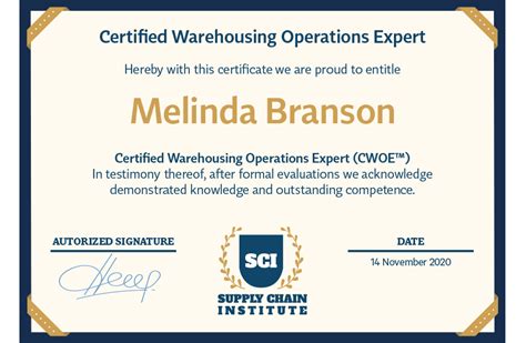 Warehouse Certifications