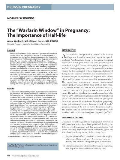 Warfarin Pregnancy