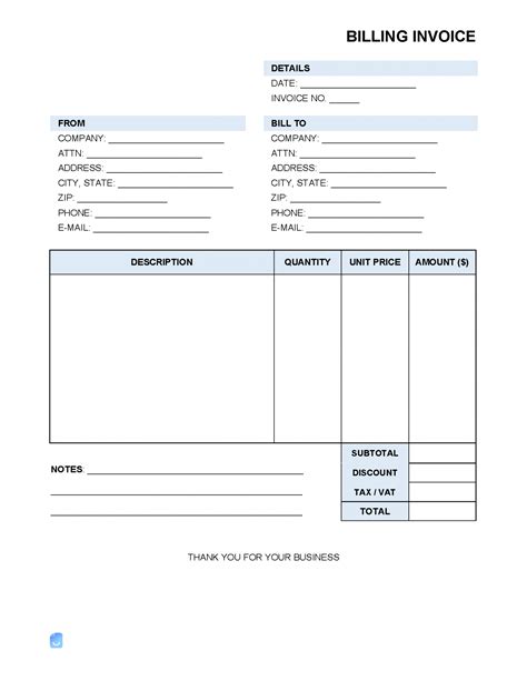 Water Bill Template Layouts