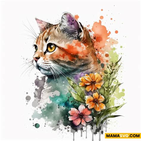 Watercolor Cat Designs