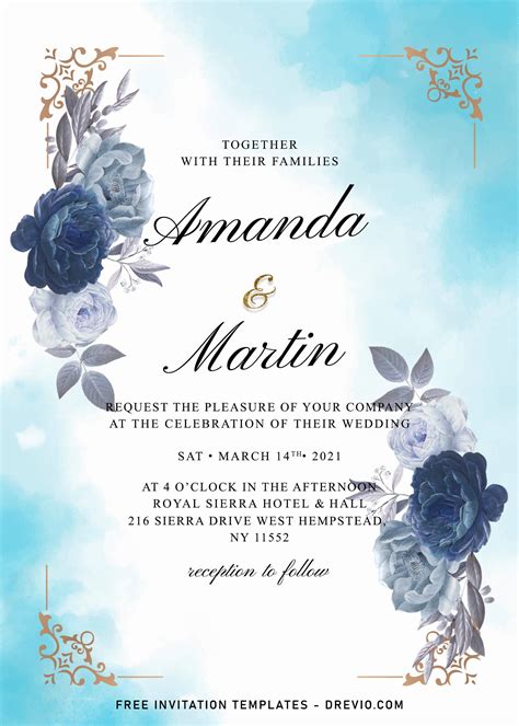 Watercolor Wedding Invitation Templates