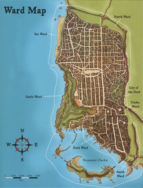 A map of the city of Waterdeep