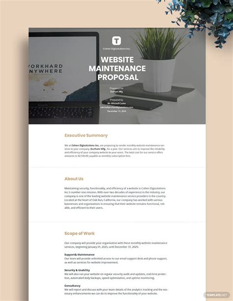 Website Maintenance Proposal Example