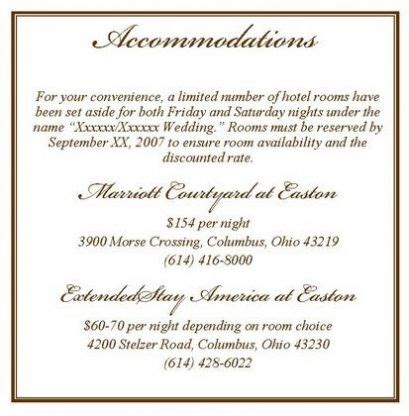 Description of Wedding Accommodation