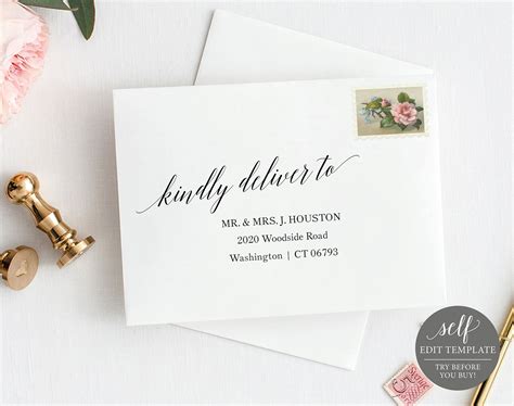 Wedding address template