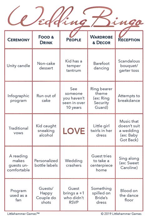 Wedding Bingo