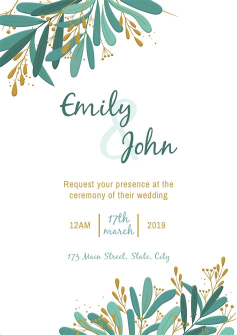 Wedding card template