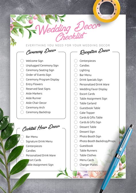 Wedding Checklist Templates