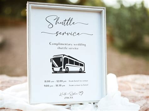 Wedding Day Shuttle Schedule