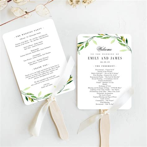 Wedding Fan Templates Examples