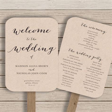 Wedding Fan Templates Samples