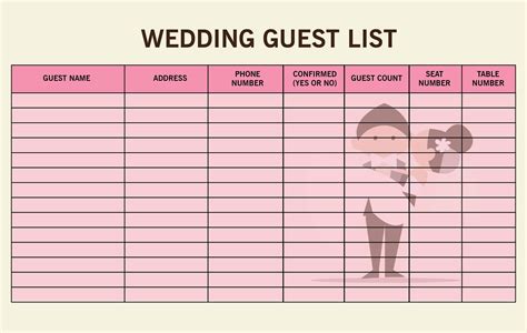 Wedding Guest List Templates