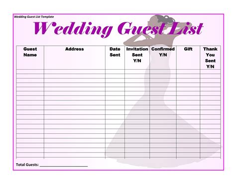 Wedding Guest Template