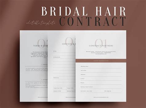 Wedding Hair Contract Template Example